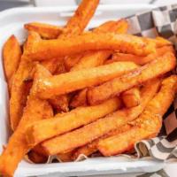 Sweet Potato Fries · Thick and crispy sweet potato fries