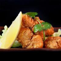 Chicken Karaage · Japanese style fried chicken with homemade mayo chili dip.