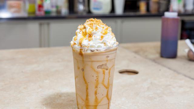 Caramel Caribou · White chocolate, caramel, and coconut.