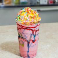 Fruity Pebbles Frappe · Whip cream included! Made with white coffee tastes just like the cereal.