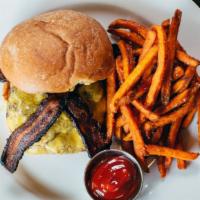 Bacon Cheeseburger · Sharp cheddar, caramelized onion, applewood smoked bacon & Windsor steak sauce on a brioche ...