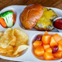 Kids Cheeseburger Slider · Served with Fruit & Your Choice of Side