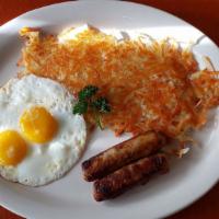 The Classic · Two eggs* any style with choice of bacon, sausage or ham. Choice of hash browns or homemade ...