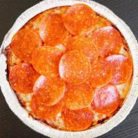 Mac Pizza · Pepperoni, roasted red bell pepper, mozzarella, marinara sauce.