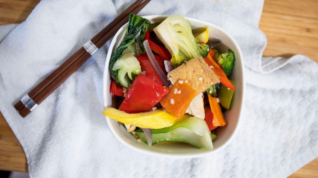 Wok Tossed Vegetables · served with white rice