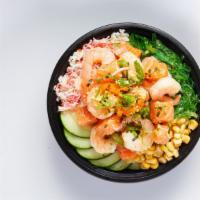 #2 Shrimp And Salmon  · Mix-ins: Imitation Crab, Cucumber, Corn and Seaweed