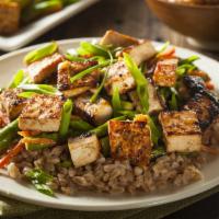 Vegan Spicy Basil Fried Rice · Vegan spicy basil fried rice with your choice of tofu or mix vegetables.