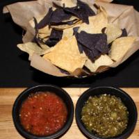 House Made Chips & Salsa  · Corn tortilla chips made fresh daily served with our house made red and green salsas