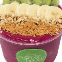 Pitaya Raspberry Smoothie Bowl · Perfectly blended puree of sweet & tangy magenta dragon fruit, raspberries, strawberries, an...
