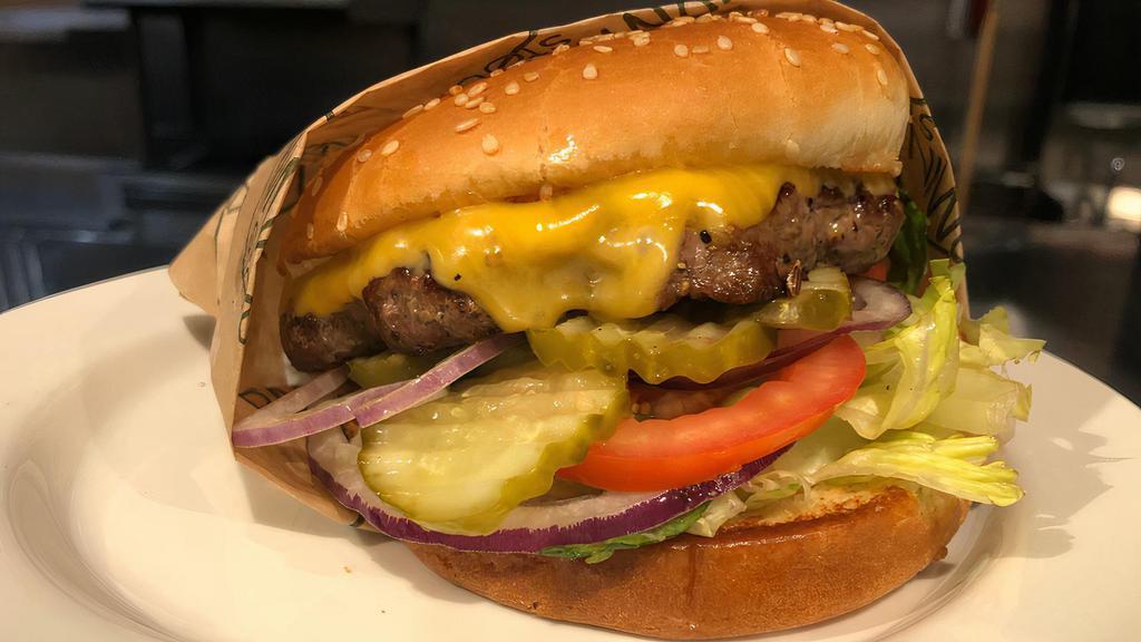 Cheeseburger · Cheddar, lettuce, tomato, red onion, pickles secret sauce.

Cooked to order. Consuming raw or undercooked meats and eggs may increase your risk of foodborne illness.