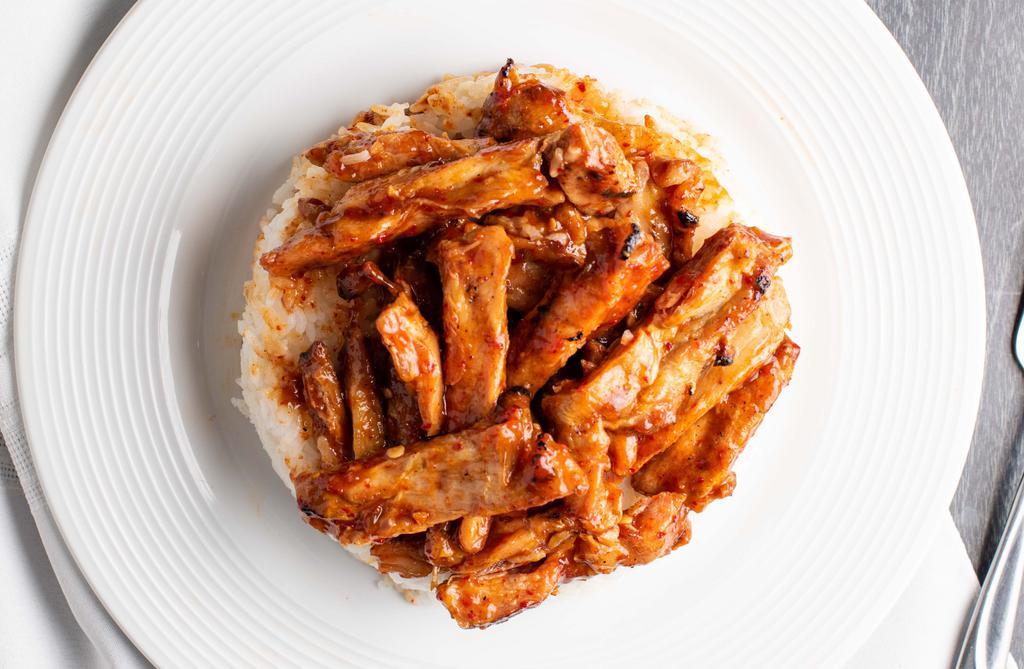 Chicken Bowl · Korean BBQ style chicken over rice or noodles.
