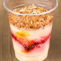 Berry-Yogurt Parfait · organic yogurt & honey served with a mixed berry blend & organic almond granola