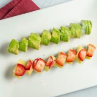 Caterpillar Roll · Freshwater eel & cucumber topped with sliced avocado.