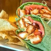 Small Buffalo Chicken Wrap · Chilled, roasted chicken, tossed in buffalo sauce, provolone, lettuce, tomato & onion in a f...