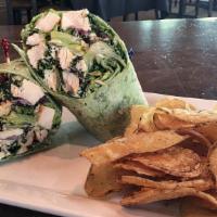 Small Chicken Caesar Wrap · Chilled, roasted chicken & chopped romaine lettuce, Caesar dressing, Parmesan & grape tomato...