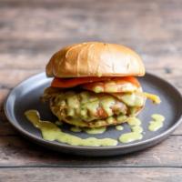 The Southwest Birdwich · A delicious fried chicken breast, hatch green chilies, pepperjack cheese, tomato, and hatch ...