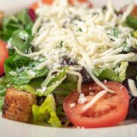 Grazie Side Salad · Mixed greens, tomatoes, mozzarella cheese and homemade croutons, with Grazie's own creamy It...