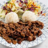 Pork Teriyaki · + spicy available
Comes with White Rice and Salad.
Substitute for Brown Rice, please add $2....