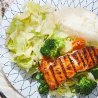 Salmon Teriyaki · Comes with White Rice and Salad.
Substitute for Brown Rice, please add $2.00 or Fried Rice a...