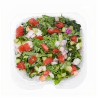 Side Salad · Romaine/kale mix, tomato, cucumber, red onion, tangy ranch
