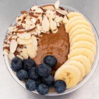 Bogus Bowl · Blueberry banana almond butter almond shavings honey.