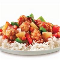 General Thai Chicken · Crisp pieces of fried chicken in a sweet and sour sauce with bell pepper, onion, carrot, tom...