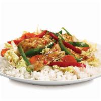Chili Paste Stir Fry · Fresh napa cabbage, carrots, bell pepper and onions wok-tossed in our signature stir-fry sau...