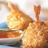 Coconut Shrimp · Six pieces. Deep-fried breaded coconut shrimps with sweet and sour sauce.