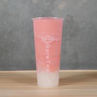 Strawberry Smoothie W/ Lychee Jelly · Blended and refreshing Strawberry smoothie made with our in-house Strawberry Jam. ** non-caf...