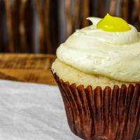 Lemon Drop · Vanilla cake filled with tangy lemon topped with our lemon buttercream and a dollop of tangy...