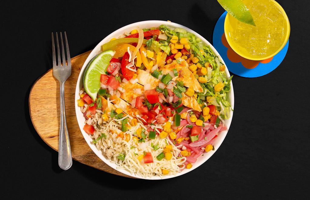 Chicken Bowl · Grilled chicken bowl with your choice of base and toppings. Make the burrito bowl of your dreams!