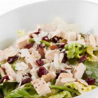 Aloha Chicken · chopped romaine lettuce / grilled chicken / toasted almonds / diced pineapples / dried cranb...