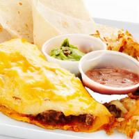 2 Egg Durango Omelet · Chorizo, Cheese, Peppers, Side of Salsa and Guacamole.