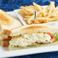 Egg Salad Sandwich · Freshly made egg salad with lettuce and tomatoes.