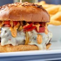 Southwest Burger · A half pound of our award winning black Angus beef, sautéed bell peppers, Pepper Jack cheese...