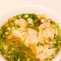 Wonton Noodle Soup / Mì Hoành Thánh · Chicken broth served with pork/shrimp wontons, egg noodles and your choice of protein.