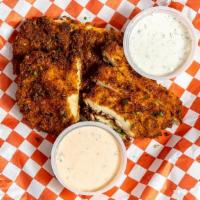 Chicken Tenders · 3 house breaded tenders served with ranch or spicy ranch.
