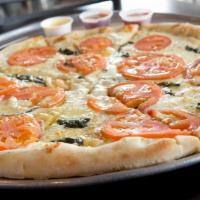 Margherita Pizza · Tomato, basil, olive oil, and garlic sauce.
