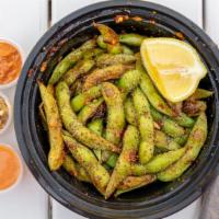 Edamame · Fresh edamame paired with our secret sauce.