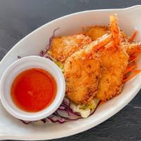 Coconut Shrimp (5) · 5 pieces coconut shrimp served with house sweet and sour sauce.