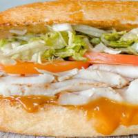 3030. Steph Curry One · Turkey, Yellow BBQ Sauce, Provolone. All sandwiches are served hot with dirty sauce, lettuce...