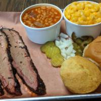Lone Star Tray · One serving of meat and two sides.