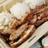 Teriyaki Chicken Plate Lunch
 · Roxy grilled chicken topped with our sweet table teriyaki sauce