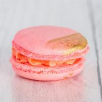 Strawberry Champagne French Macaron · A take on our fritter version, this French Macaron is filled with a french buttercream infus...