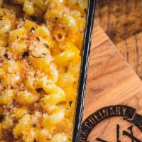 Hatch Green Chile Mac · Not spicy just mild. We roast hatch green chiles and make a sauce with them. Then add it to ...