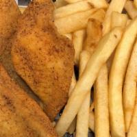 Fried Catfish Combo · Includes fries and drink, plus choice of white or wheat bread plus choice of cole slaw or po...