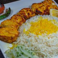 Chicken Kabob (Best Chicken Kabob Ever)  · Marinated chunks of boneless and skinless chicken, skewered and charbroiled to cook over ope...