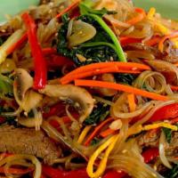 Jap Chae · Glass Noodles with Sautéed Vegetables.