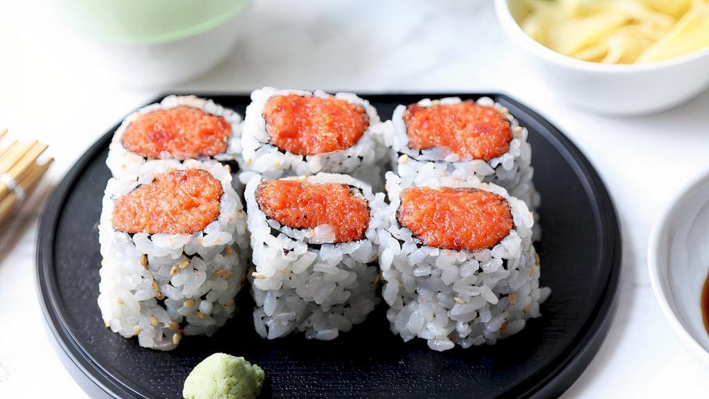 Spicy Tuna Roll · Consuming raw or undercooked meats, poultry, seafood, shellfish, or eggs may increase your risk of foodborne illness, especially if you have certain medical