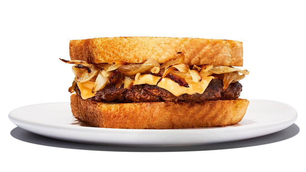 Patty Melt · As great sandwiches go, it is hard to beat a patty melt. One 1/4 lb beef patty, slices of American cheese and caramelized onions grilled on Texas toast. Includes curly fries or coleslaw. Can substitute fries with tots, onion rings, or a side salad.
